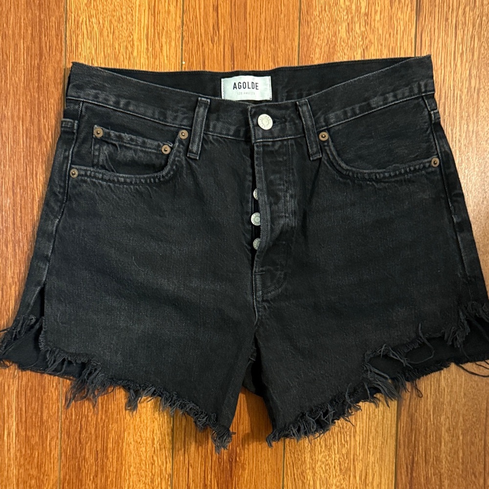 Agolde “Parker” Black Jean Shorts